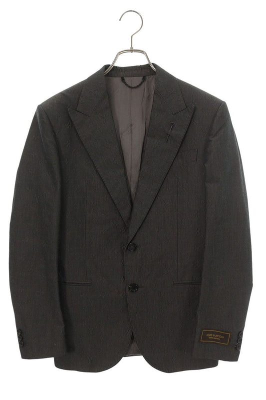 LOUISVUITTON 22AW Monogram Embossed Blazer Gray Size 46