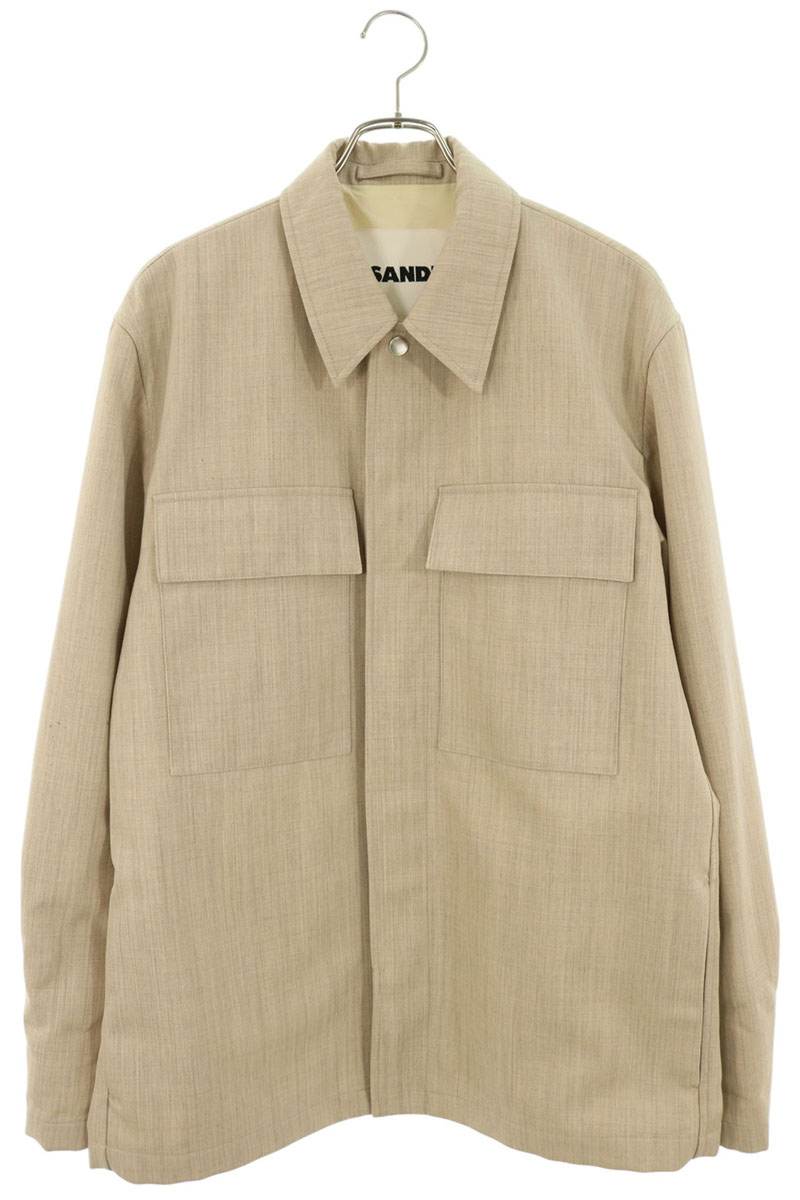 JILSANDER Wool Shirt Jacket Beige Size 50