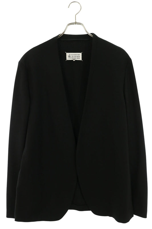Maison Margiela Minimal Wool Collarless Jacket Black Size 50