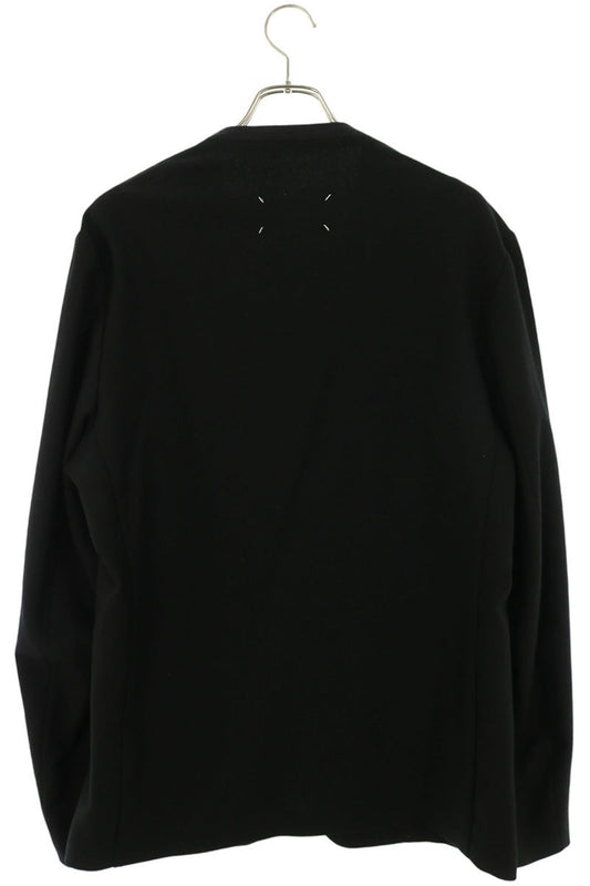Maison Margiela Minimal Wool Collarless Jacket Black Size 50