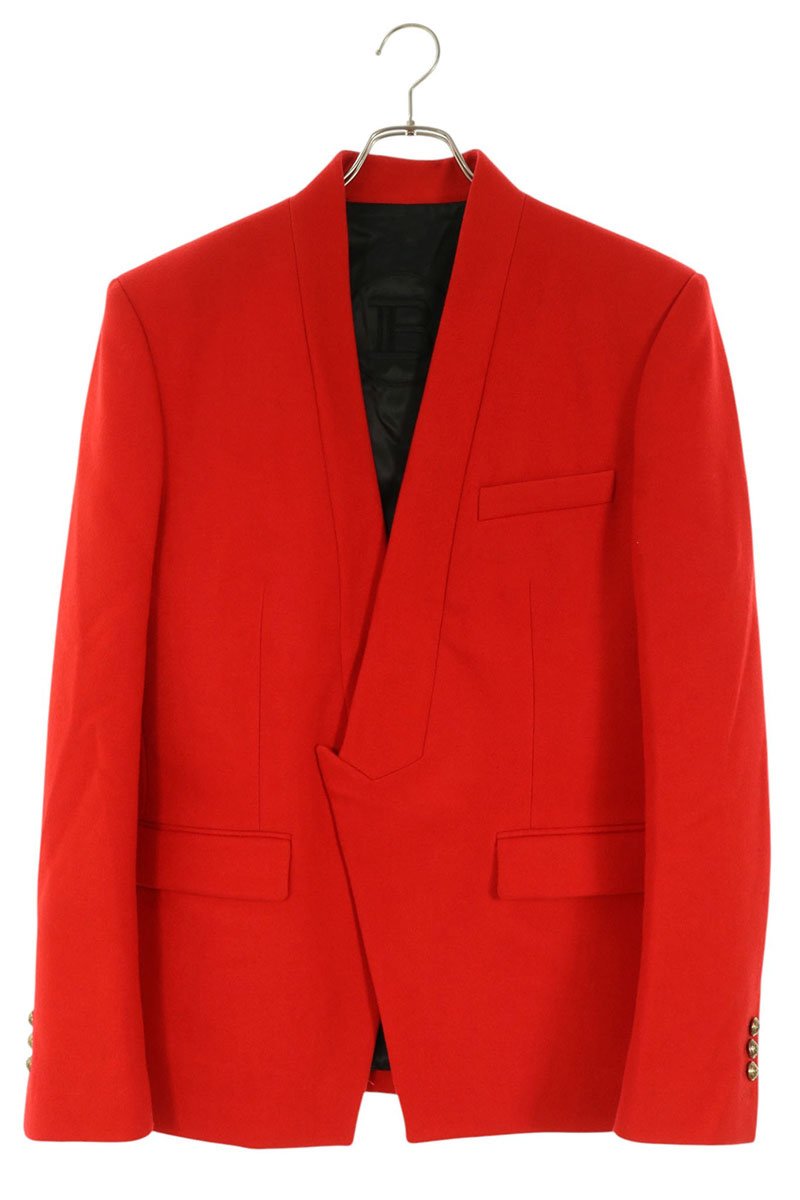BALMAIN Single Breasted Wool Jacket Red Size 50