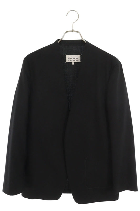 Maison Margiela No Collar Wool Jacket Black Size 44
