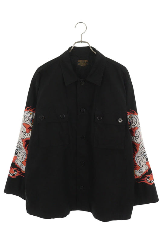 WACKO MARIA Black Embroidered Sleeve Jacket Size M