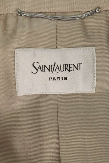 SAINT LAURENT PARIS Light Wool Smoking Jacket Beige Size 46