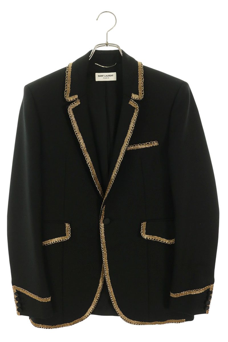 SAINT LAURENT PARIS Napoleon Wool Blazer Black Size 44