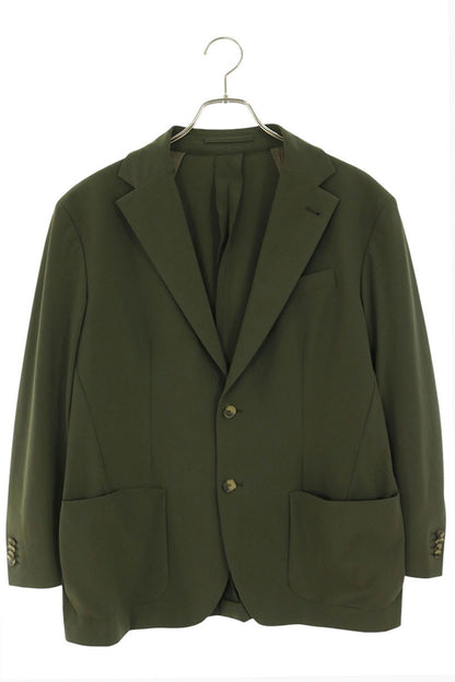 TRAIANO Notched Lapel Stretch Nylon Jacket Khaki Size 52