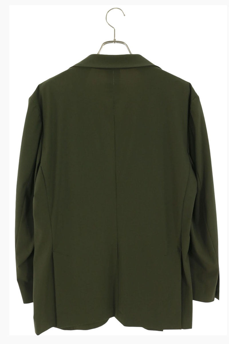 TRAIANO Notched Lapel Stretch Nylon Jacket Khaki Size 52