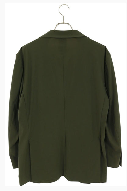 TRAIANO Notched Lapel Stretch Nylon Jacket Khaki Size 52