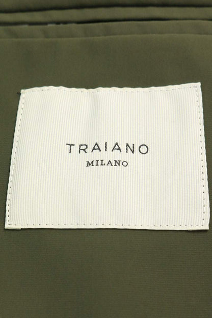 TRAIANO Notched Lapel Stretch Nylon Jacket Khaki Size 52