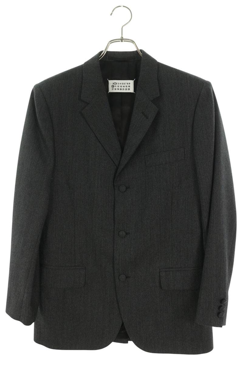 Maison Margiela 22AW Herringbone Wool Dark Gray Jacket Size 46