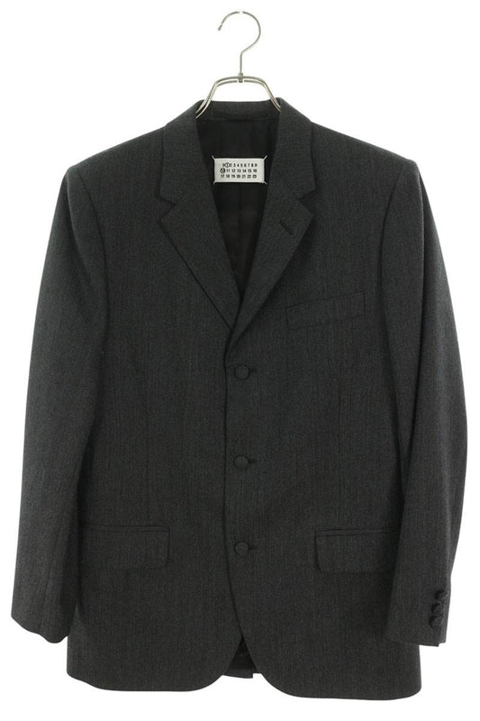 Maison Margiela 22AW Herringbone Wool Dark Gray Jacket Size 46