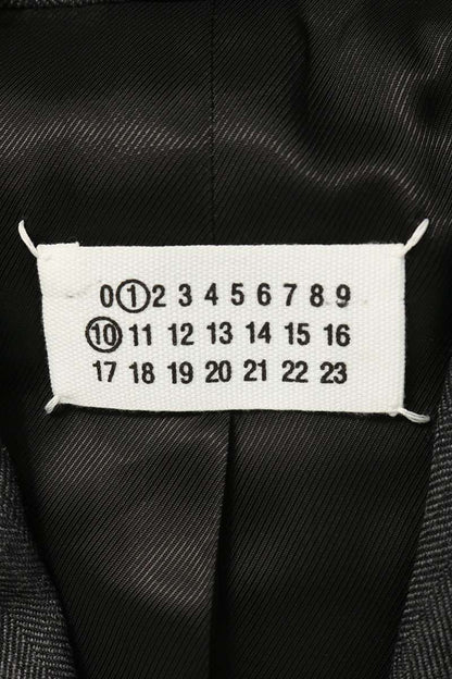 Maison Margiela 22AW Herringbone Wool Dark Gray Jacket Size 46