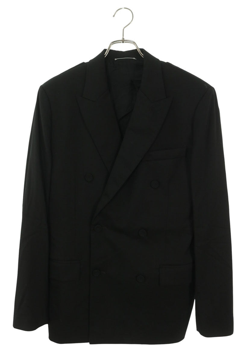 DIOR Double Breasted Wool Tailored Blazer Black Size 48