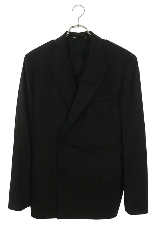 DIOR Double Breasted Wool Tailored Blazer Black Size 48