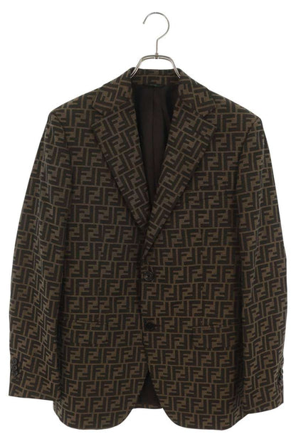 FENDI Zucca Pattern Tailored Blazer Size 46