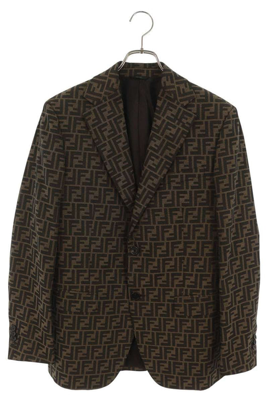 FENDI Zucca Pattern Tailored Blazer Size 46