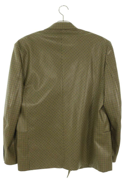 GUCCI Brown Gingham Check Wool Double Jacket Size 52