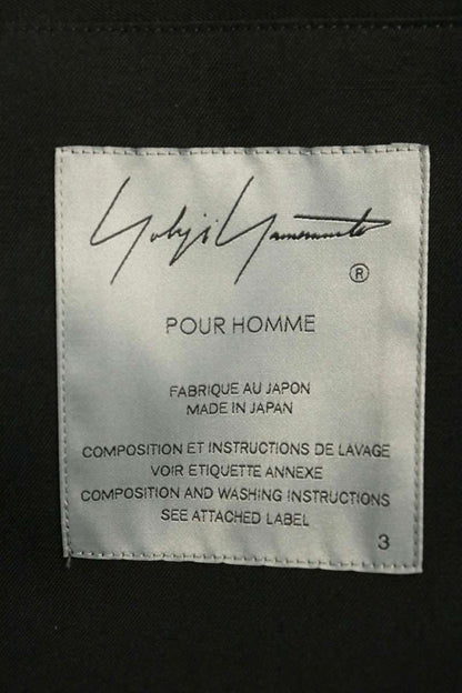 YOHJI YAMAMOTO POUR HOMME Wool Gabardine Jacket Black Size 3