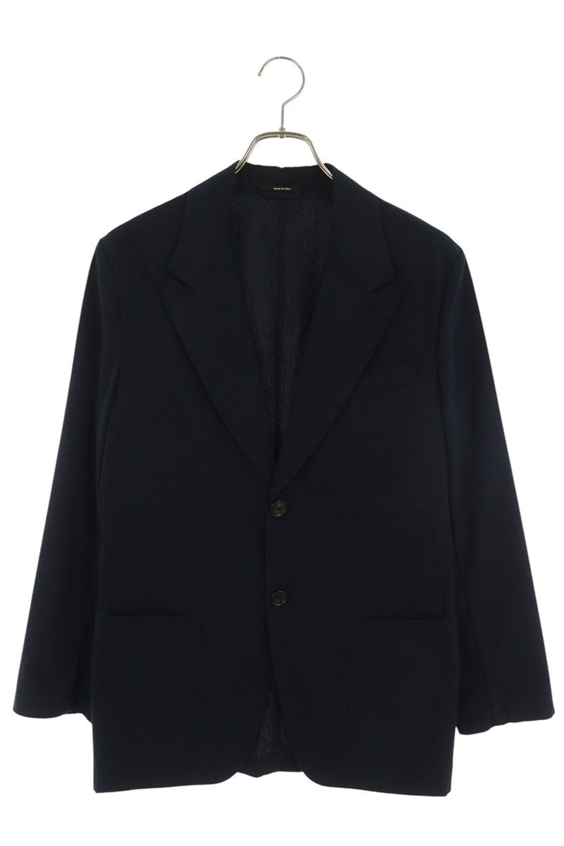 HERMES Navy Cotton Peaked Lapel Jacket Size 44