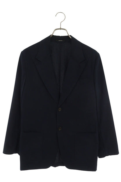 HERMES Navy Cotton Peaked Lapel Jacket Size 44