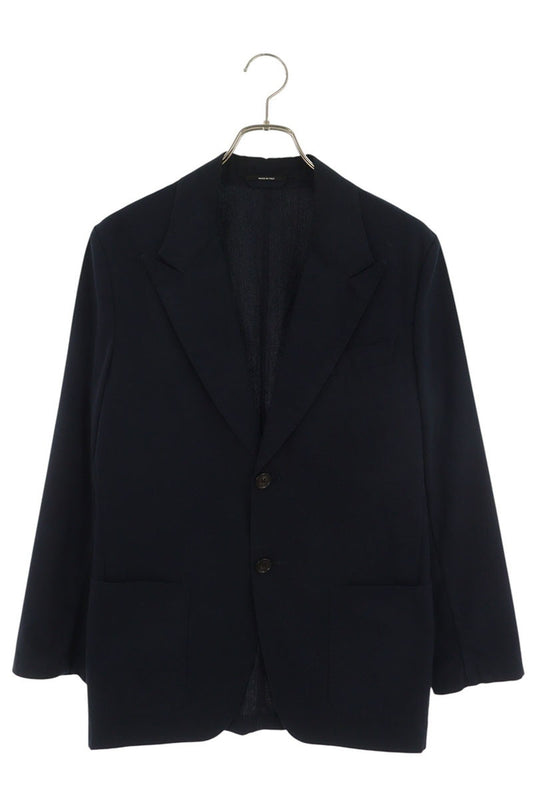 HERMES Navy Cotton Peaked Lapel Jacket Size 44