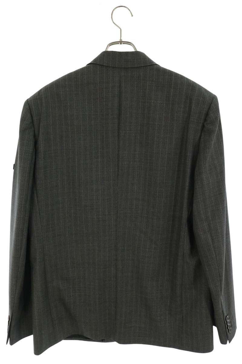 BALENCIAGA Gray Wool Logo Patch Oversized Jacket Size 42