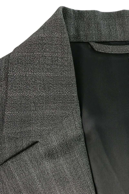 BALENCIAGA Gray Wool Logo Patch Oversized Jacket Size 42