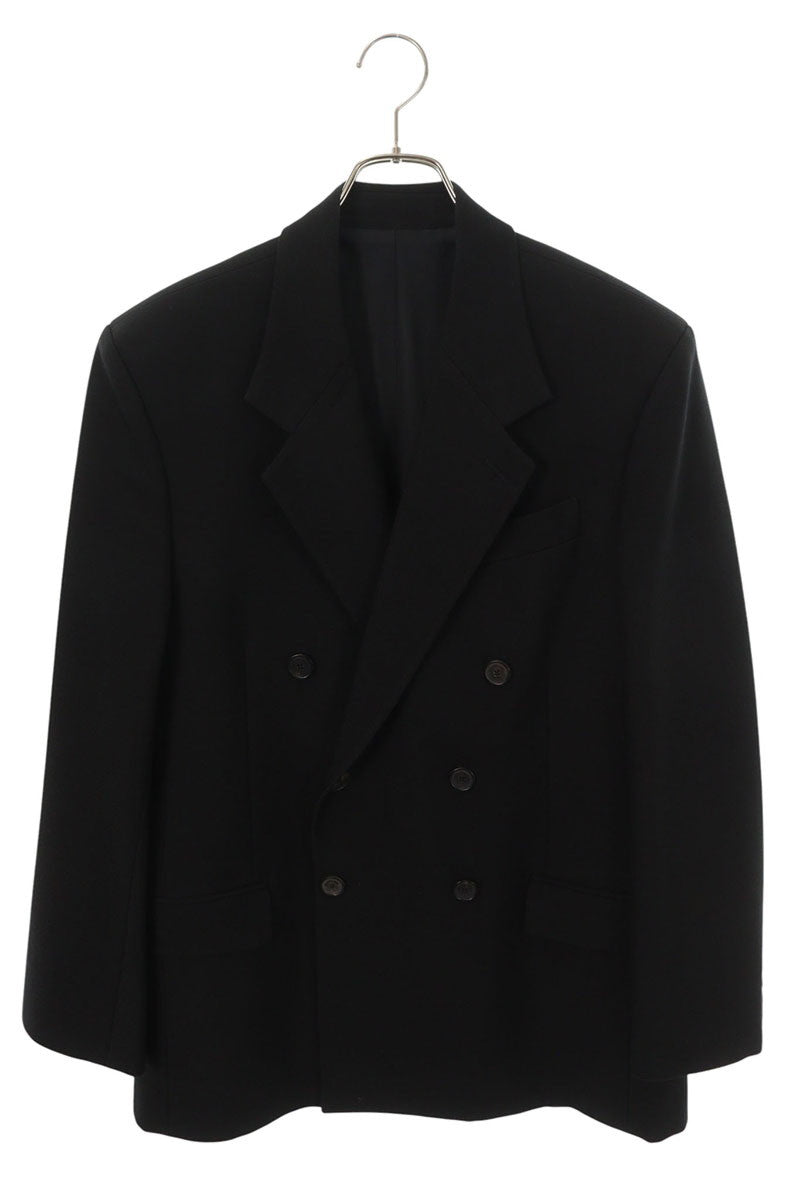 BALENCIAGA Wool Double Breasted Blazer Black Size 44
