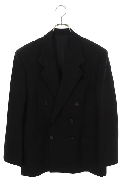 BALENCIAGA Wool Double Breasted Blazer Black Size 44