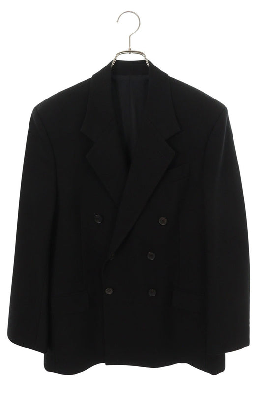 BALENCIAGA Wool Double Breasted Blazer Black Size 44