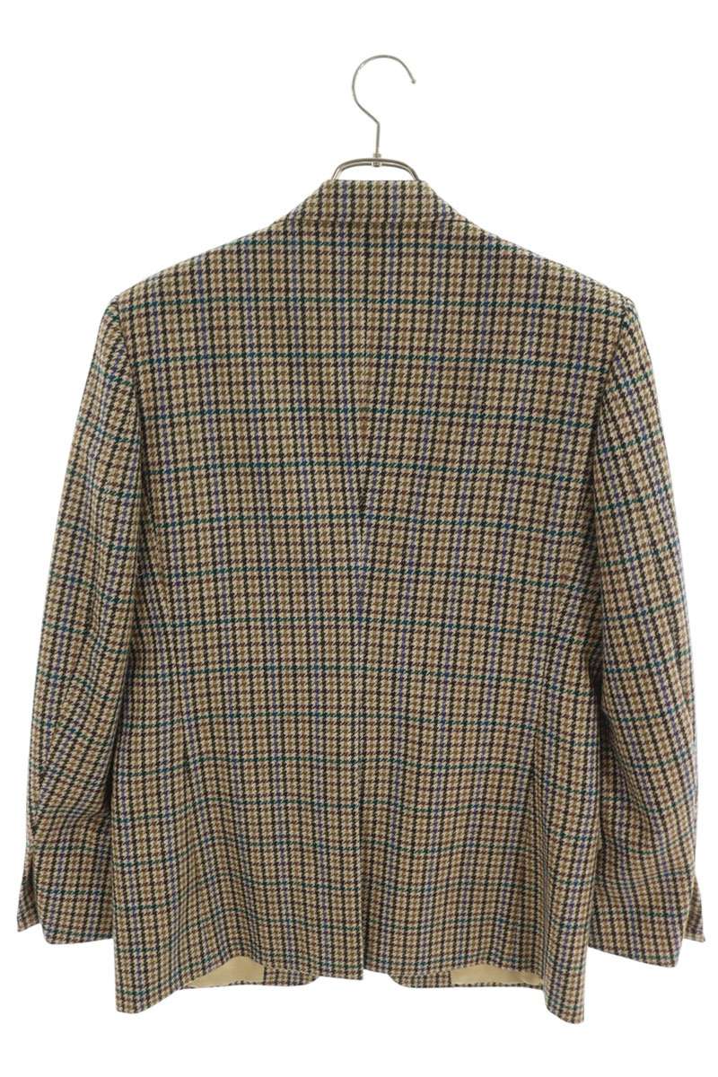 HUSBANDS Houndstooth Check Wool Jacket Beige Size 50