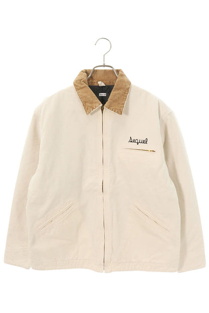 SEQUEL 24AW Logo Embroidered Duck Jacket White Size S