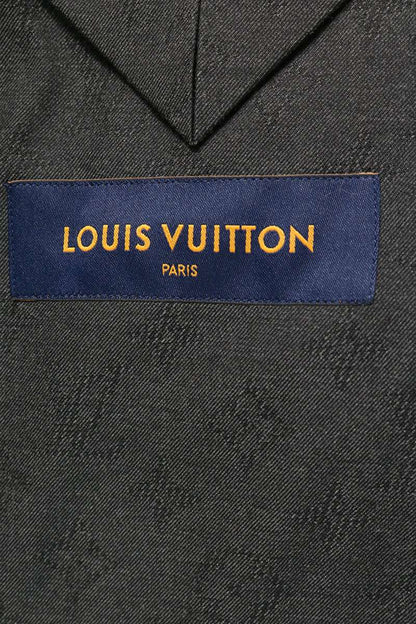 LOUISVUITTON Gray Monogram Embroidered Jacket Size 48
