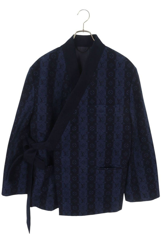 NIGO x LOUISVUITTON 22SS Monogram Stripe Kimono Jacket Blue Size 46