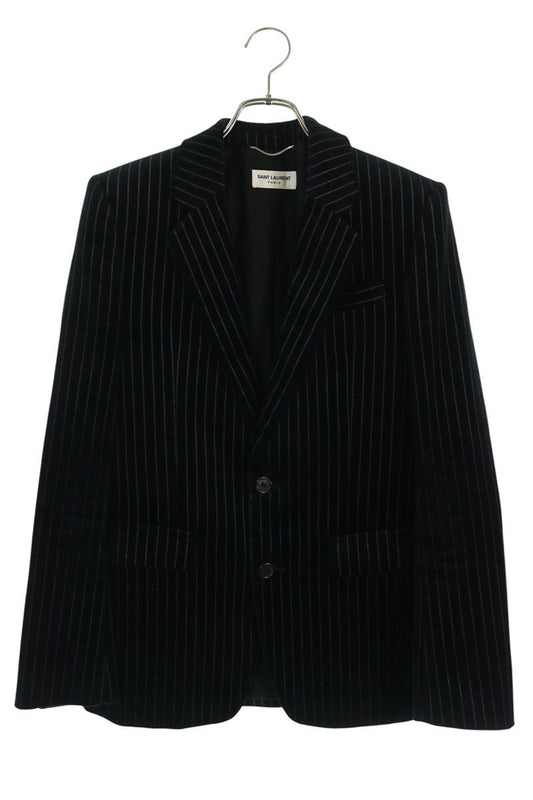 SAINT LAURENT PARIS Striped Velour Blazer Size 44
