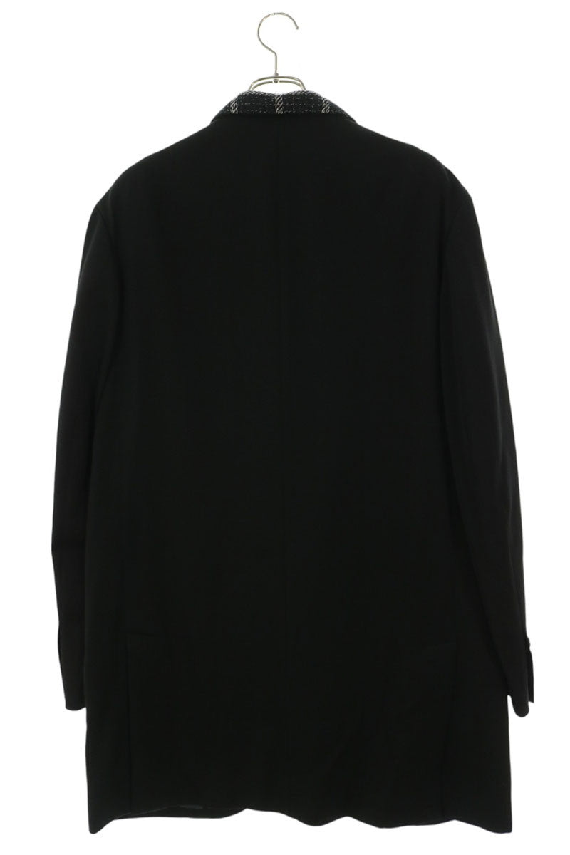 YOHJI YAMAMOTO POUR HOMME Black Collar Long Jacket Size 3
