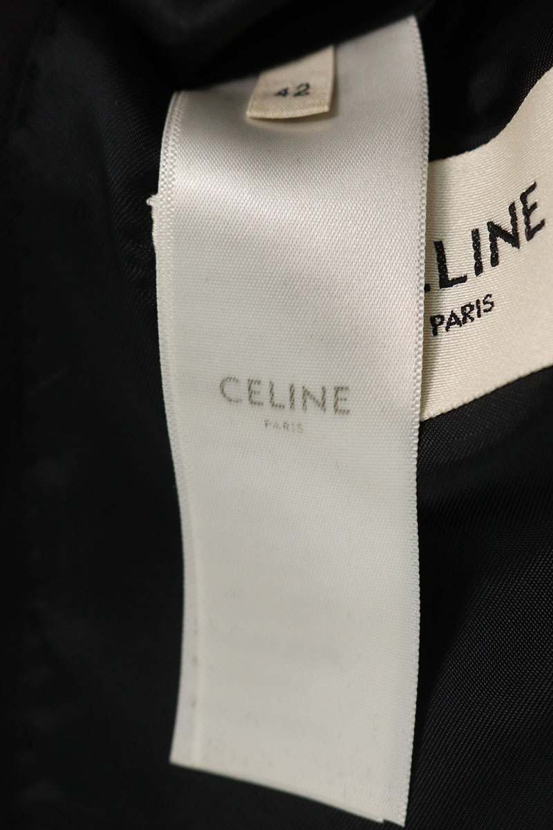 CELINE Gold Button Double Breasted Tailored Blazer Size 42