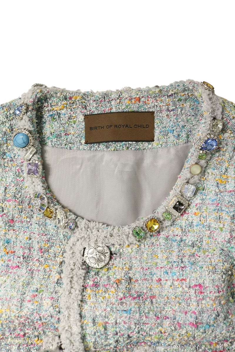 Birth Of Royal Child 25FW Tweed Collarless Jacket Size M
