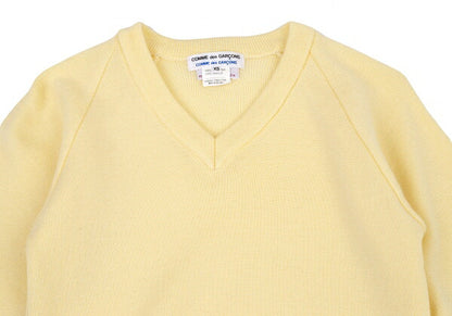 COMME des GARCONS Acrylic V-Neck Sweater Cream Size XS