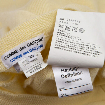 COMME des GARCONS Acrylic V-Neck Sweater Cream Size XS