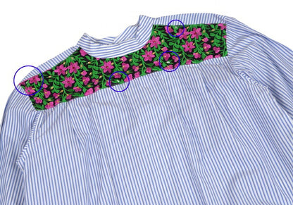 COMME des GARCONS HOMME PLUS Back Floral Shirt Blue Size M