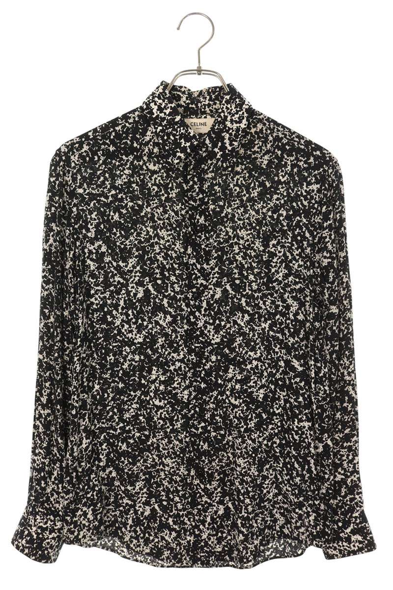 CELINE 19AW Viscose Marble Long Sleeve Shirt Size XL