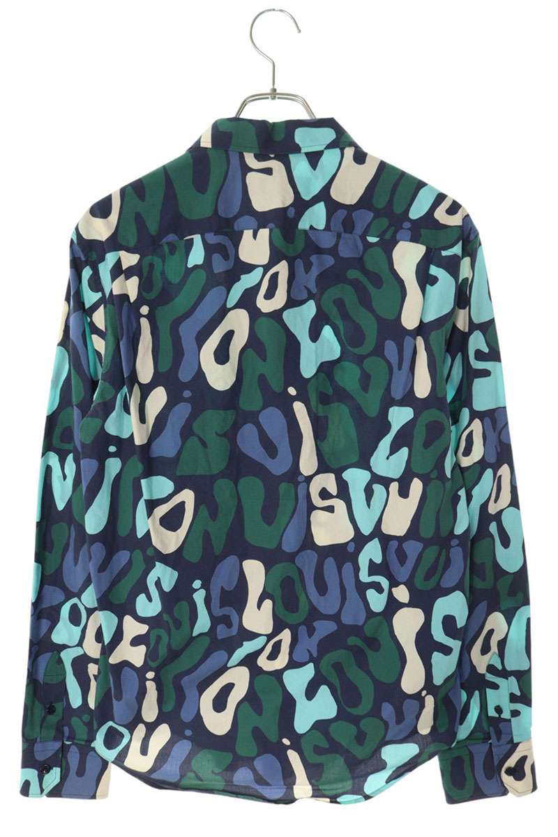 Louis Vuitton 23SS Graphic Logo All-Over Print Long Sleeve Shirt Size S