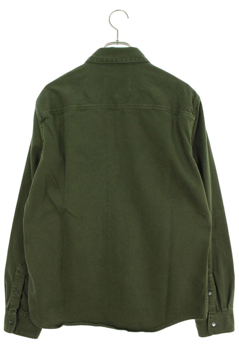 AMI 25SS Embroidered Long Sleeve Shirt Green Size M