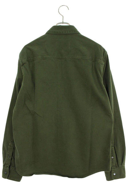AMI 25SS Embroidered Long Sleeve Shirt Green Size M