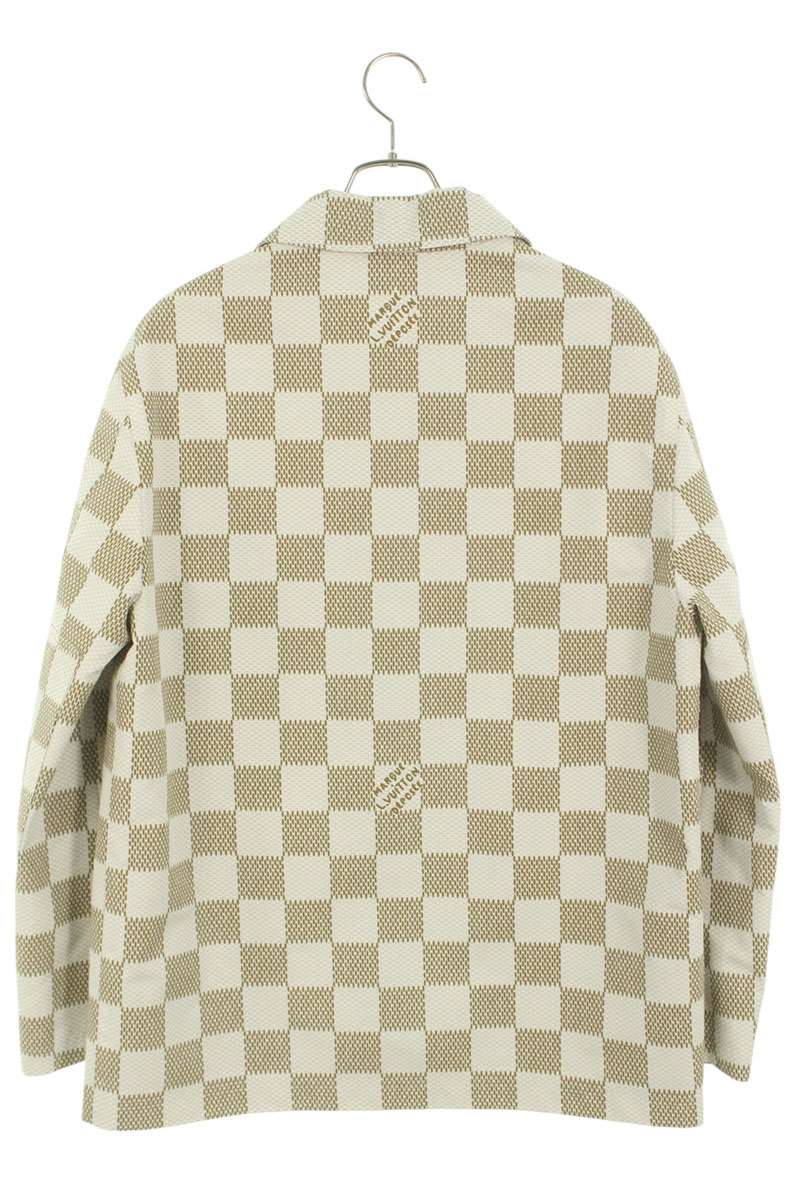 LOUISVUITTON 24SS Damier Cotton Overshirt Beige White Size S