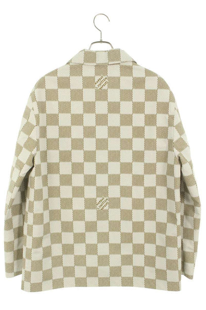 LOUISVUITTON 24SS Damier Cotton Overshirt Beige White Size S