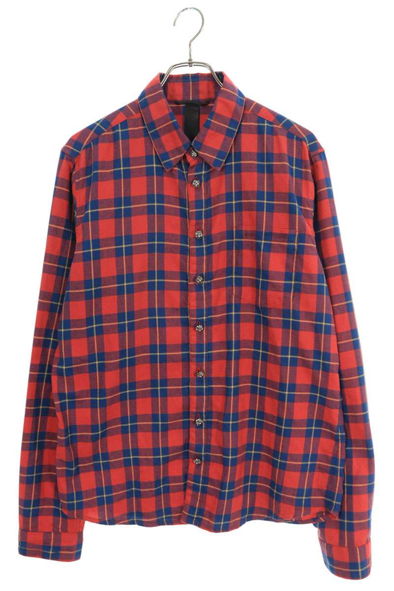 Chrome Hearts Loose-End Long Sleeve Shirt Size L Red x Silver