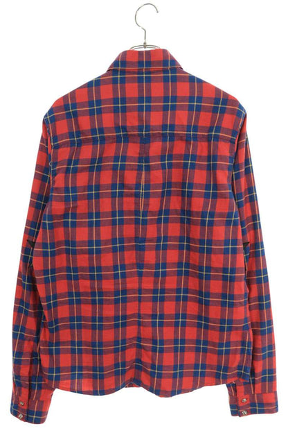 Chrome Hearts Loose-End Long Sleeve Shirt Size L Red x Silver