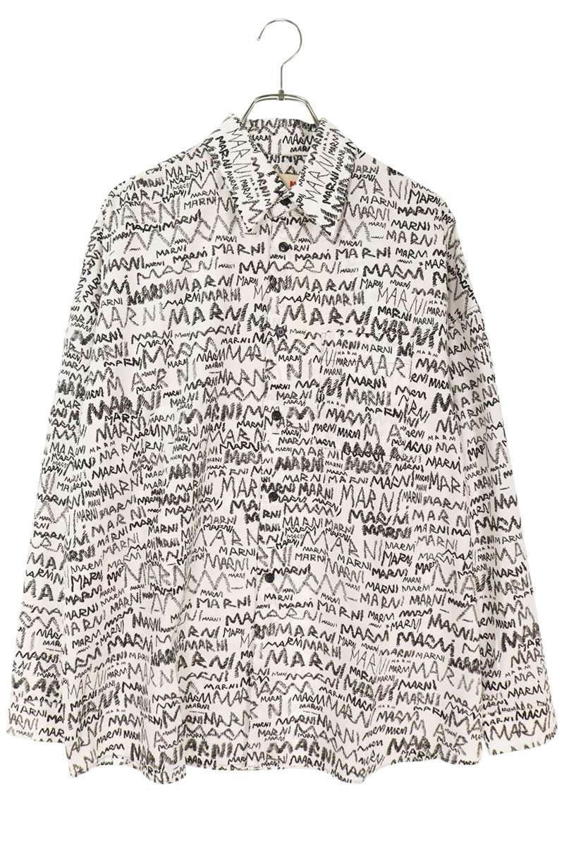 Marni 25SS Multi-Logo Long Sleeve Shirt White/Black Size S